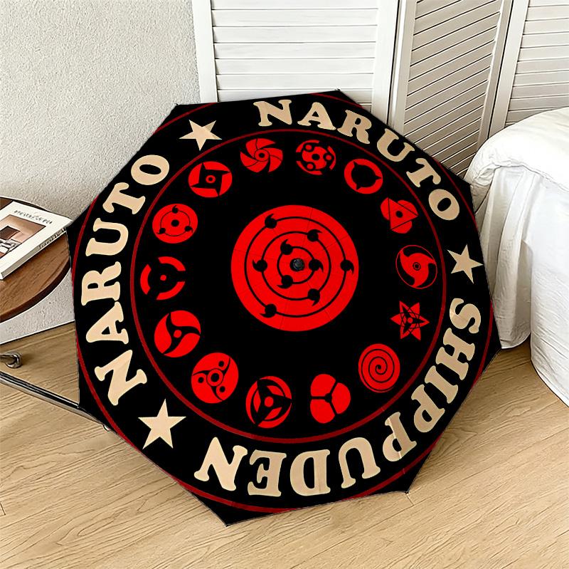 Naruto Seal 8 Ribs 3Fold Black Glue Uv Protection Umbrella Sun Protection Rainproof Compact Folding Umbrella For Travel Daily Use C923240