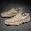 Loafers herr vår ny trendig mjuk sula en pedal platt sula halkfri andningsbar mångsidig vardaglig herrsko Doudou-sko