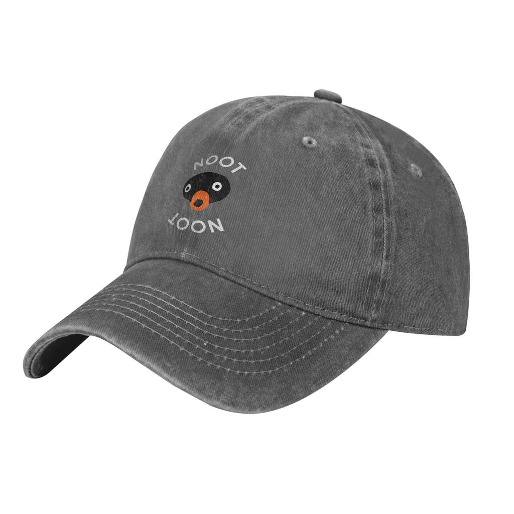 Vintage Noot Noot Pingu Baseball Caps Denim Snapback Hat Penguin Cartoon Meme Cute Funny Outdoor Travel Adjustable Caps Hat