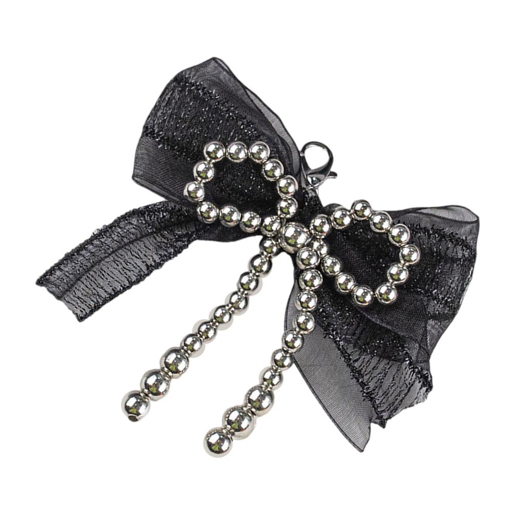 Fashionable Elegant Lace Bowknot Love Pearls Charm Keychain Craft Supplies for Women's Fashion Accessories Daily Use
