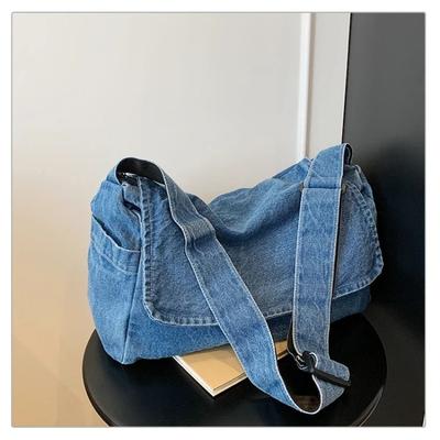 Denim Einfarbig Crossbody-Taschen Große Kapazität Vielseitige Damen-Taschen Verkauf 2026 Marke Nähen Fashi Pendel-Umhängetaschen