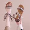 Embroidered Sandals Women's Summer Bohemian Ethnic Style Retro Tassel Roman Trootoe Travel Women's Shoes