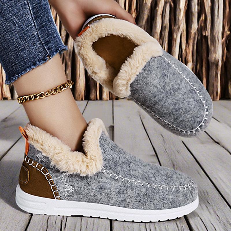 Shoes Women's Snow Boots Foreign Trade Cotton Shoes Fleece Thickened Cotton Boots Cold-proof and Warm Women's Boots Versatile Comfortable Short Boots