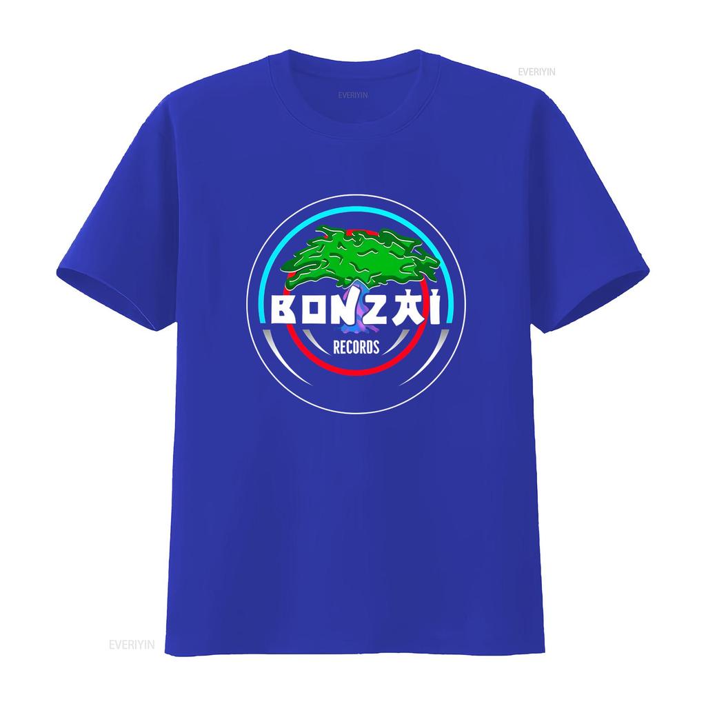 Bonzai Records T Shirt Techno Trance Hardcore All Sizes S M L XL 2XL Black Grey Vintage Washed Stretched Fashion Versatile