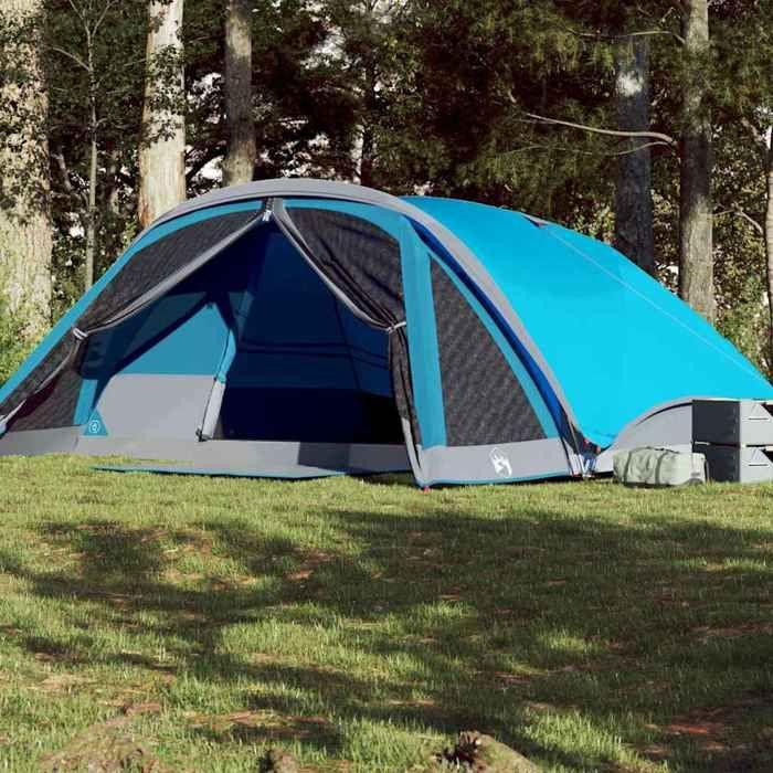 VidaXL Tente de cabine familiale 6 personnes bleu imperméable, tente, abri de camping, abri de jardin, tente de camping, 94747