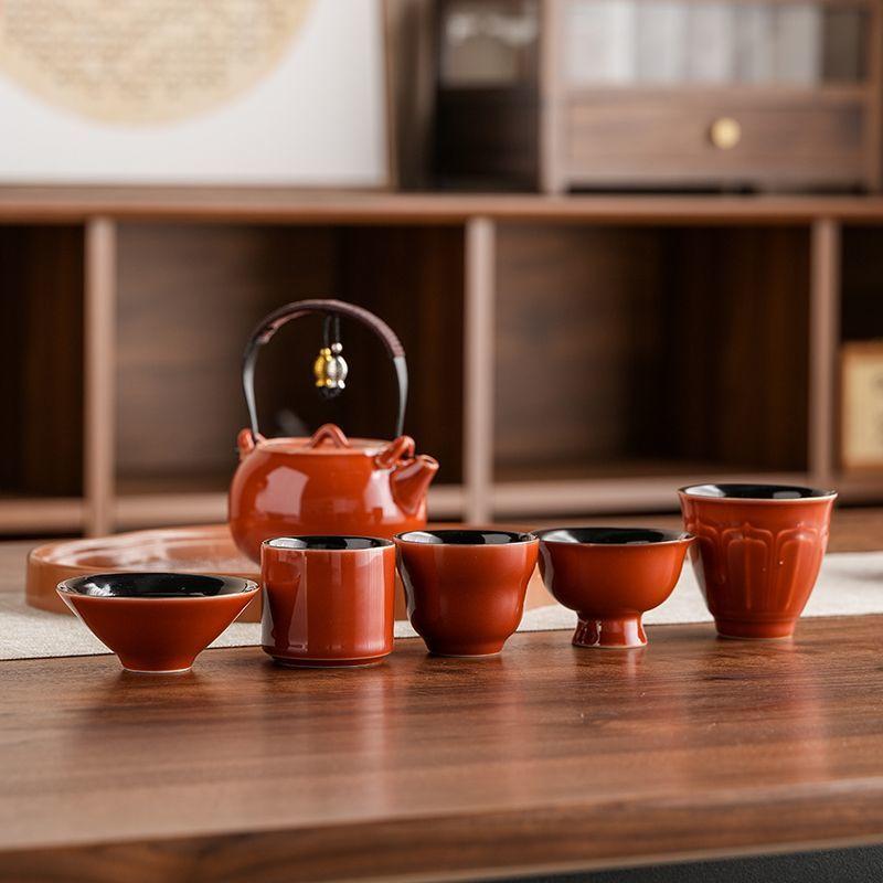 Retro Ceramic Kung Fu Tea Set Portable Travel Teapot with Gift Box Home Office Brewing Chinese Traditional Teaware Gift