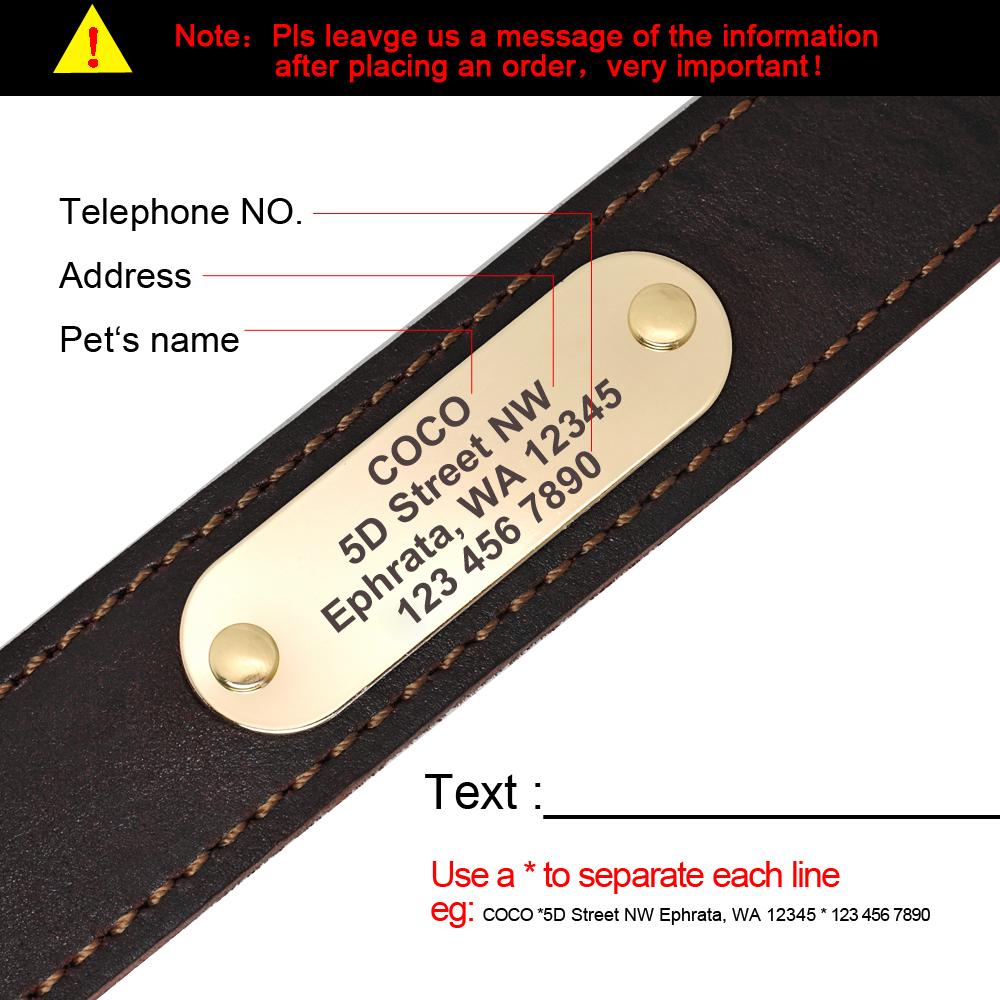 

Real Leather Large Dog Collar Personalized Genuine Leather Medium Large Dog Collars Custom Pet Collars for Dogs Engrave Name S чёрный
