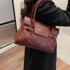 Høst og vinter high-end underarmsveske dame ny retro mote stor kapasitet skulderveske tote bag
