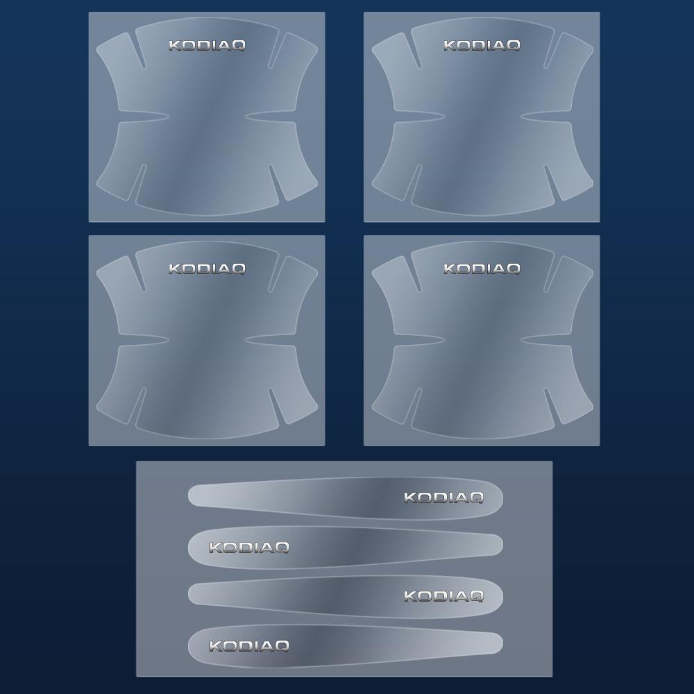 NADH5 8PCS Car Door Handle Cup Protector Stickers Protection Film Accessories For Skoda VRS Fabia Rapid Superb Octavia Kodiaq Scala A5