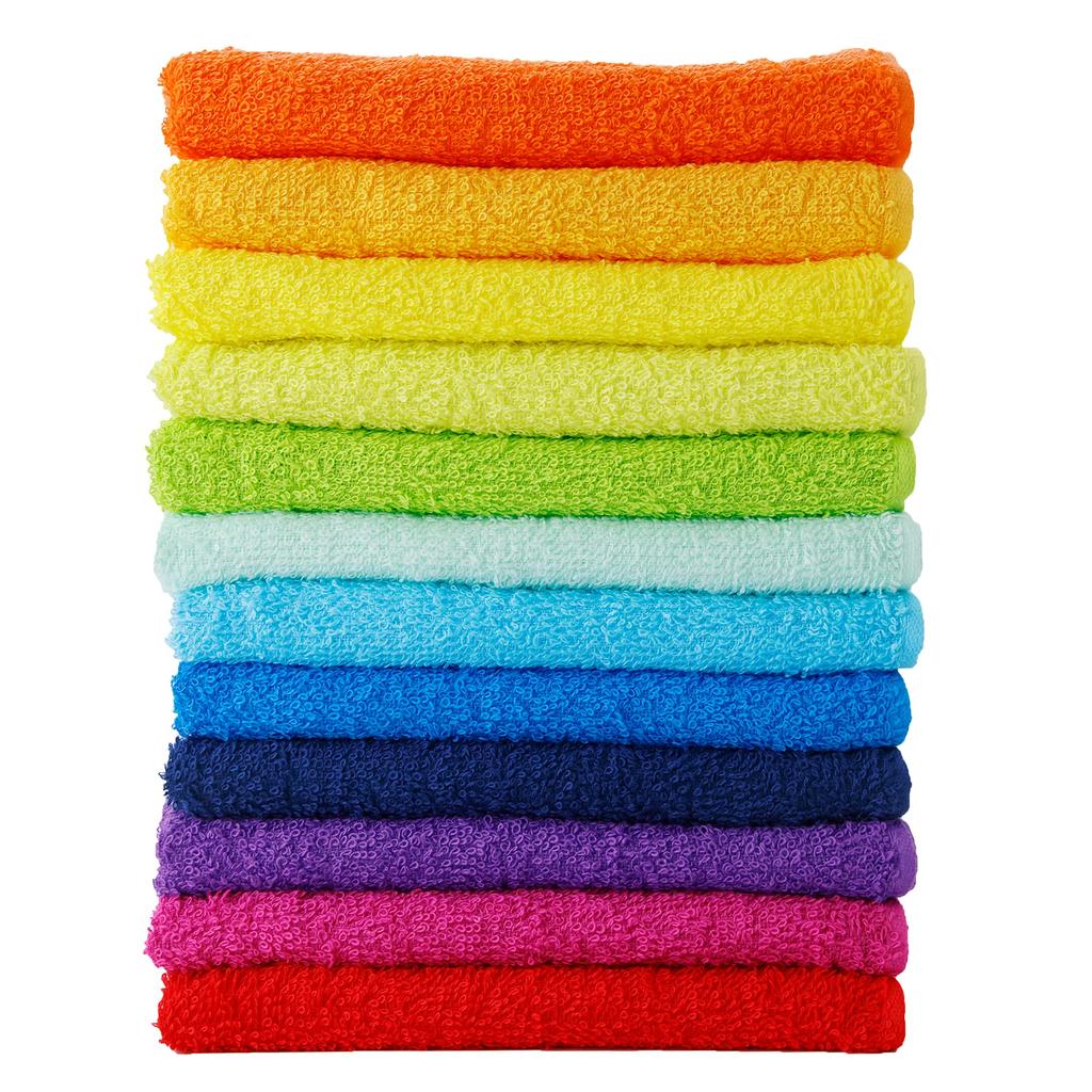 Muco Towel Light Face Towel Assortment Set: Thin, Quick-Drying, Made in Japan (Senshu Towel), 12-Piece Set, Assorted Colors