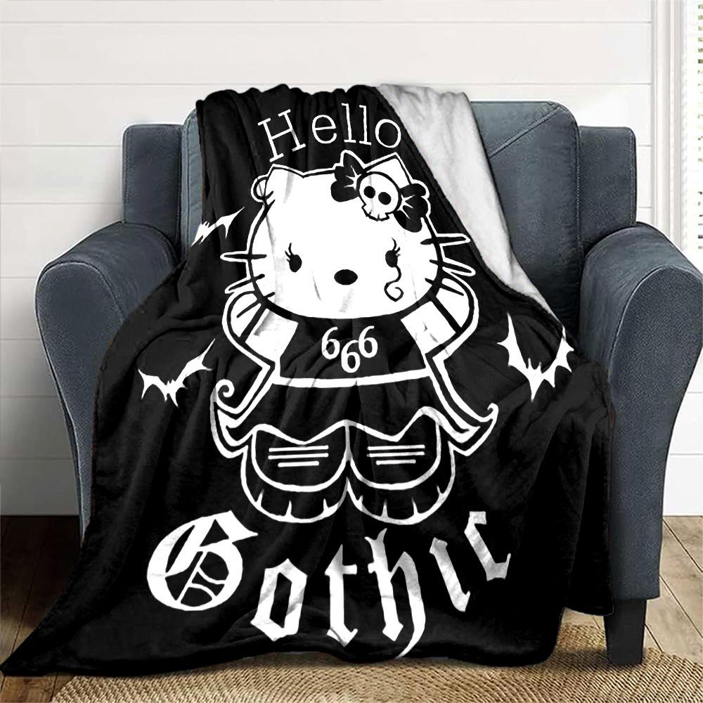 1pc Hello Kitty Gothic Soft Flannel All-Season Throw for Home, Office, Outdoor UseDurable Comfort 100577