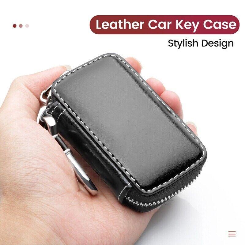 Real Leather Auto Key Case Bag Remote Key Fob Cover Car Accessories Unisex Genuine Leather Car Key