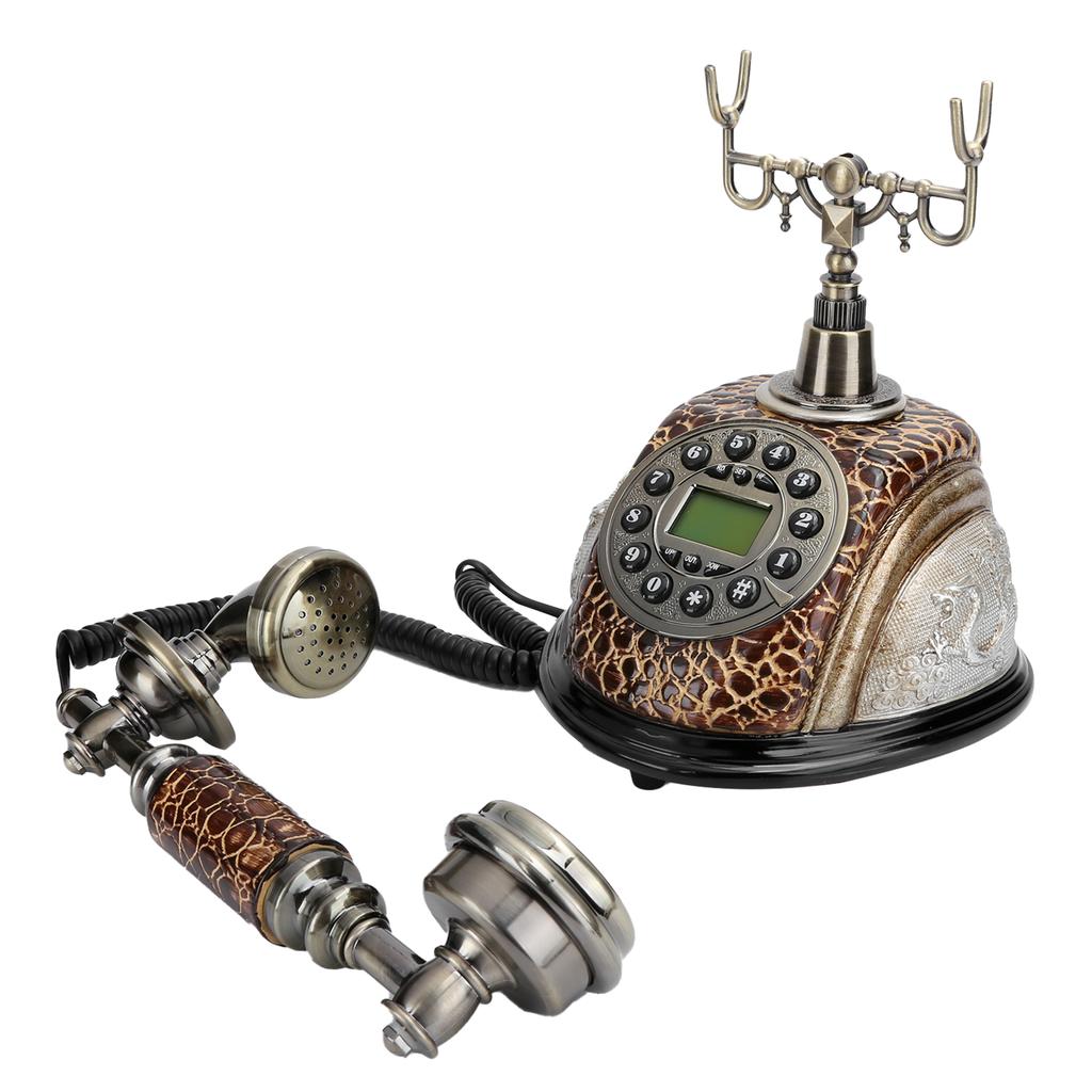 Retro Style Wired Landline Desk Telephone Corded Phone with Backlight Home Office