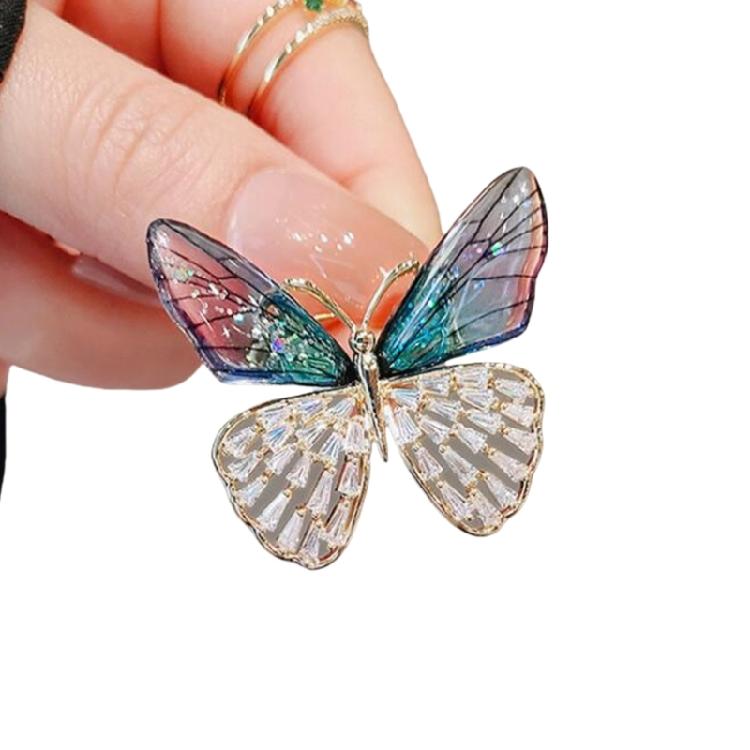 Sophisticated Butterfly Brooch Stylish Butterfly Brooch Chic Lapel Pin Jewelry for Women's Dress Embellishment