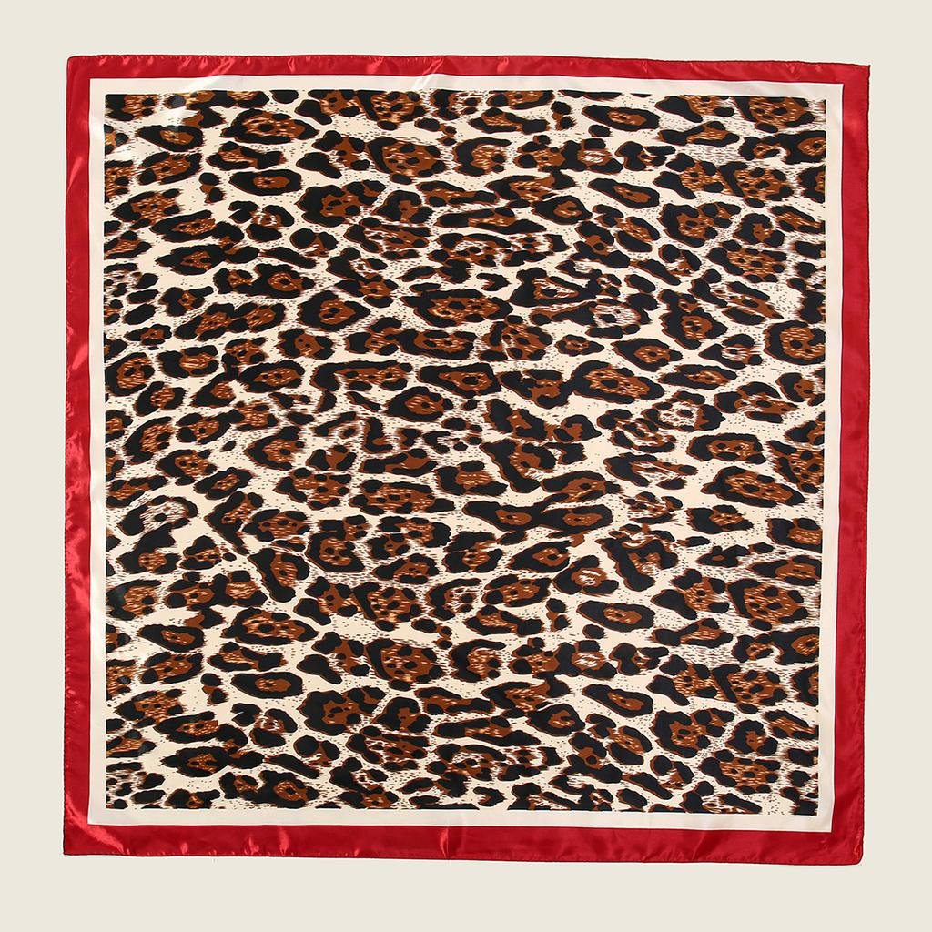 Leopard Print Silk Scarf Wrap For Designer Luxury  Kerchief Neck HeadHair Scarves Bandana Handkerchief Headscarf 90X90Cm