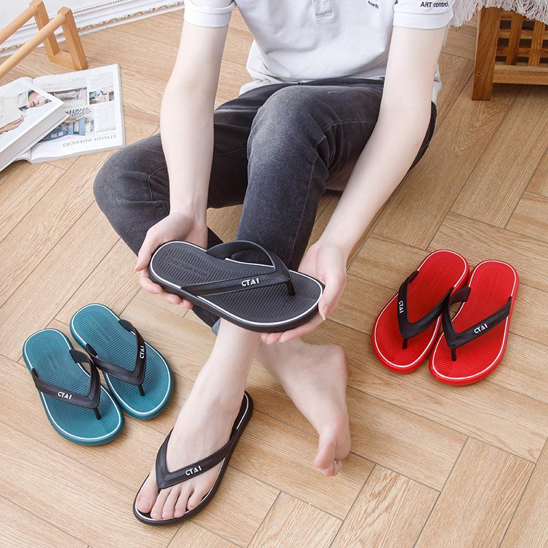 Fashion Men Summer Anti-slip Flip Flops Beach Sandals Casual Flat High Quality Slippers Home Shoes