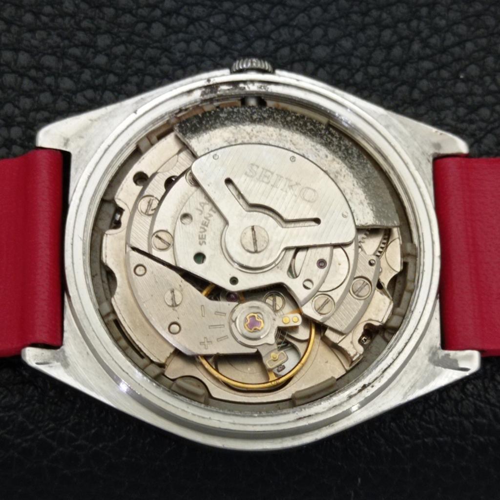 VINTAGE SEIKO 5 AUTOMATIC 6309A JAPAN MENS RED COLOR DIAL WATCH A701454-5 R206b-a701454