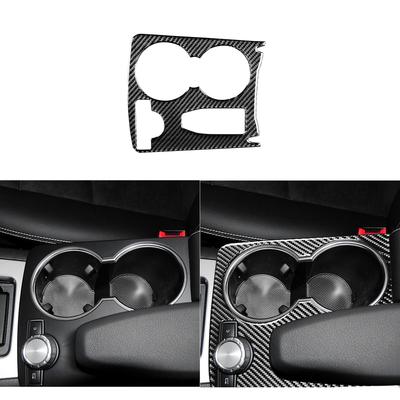 1Pc Carbon Fiber Car Interior Accessories Water Cup Holder Frame Cover Panel Trim for Benz C Class W204 2010-2014