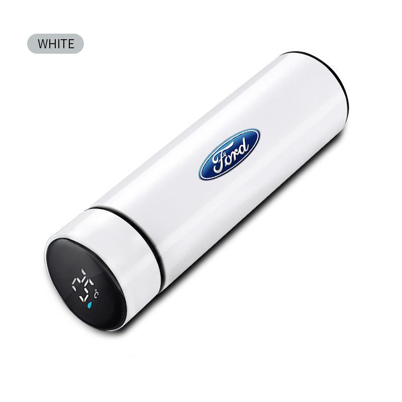 500ML Stainless Steel Intelligent Temperature Display LED Thermos Cup For Ford FOCUS Mondeo Fiesta Kuga Ecosport Fusion