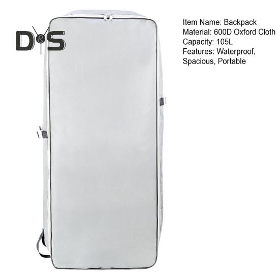 Rucsac gonflabil de 105 litri, geantă de călătorie pentru plăci cu vâsle, rucsac de transport pentru plăci cu vâsle, impermeabilă, în picioare, SUP, pentru plăci de surf.