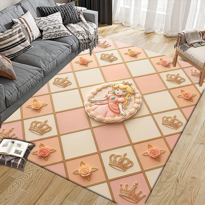 Mario Home Sofa Decoration for Living Room & Bedroom, Non‑Slip Play Flannel Floor Mat for Game Room