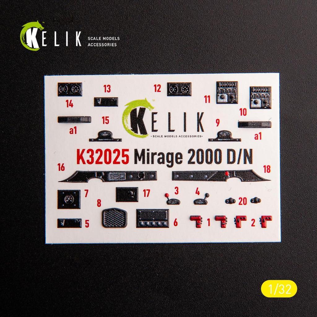 Reskit Mirage Interior 3D Decal Kitty Plastic Model Decal RSKK32025 1/32 2000D/N (for Hawk) (Airplane)