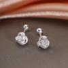 Ruyi Knot S925 Sterling Silver Stud Earrings: Minimalist, Fashionable, Unique, and Versatile for Women
