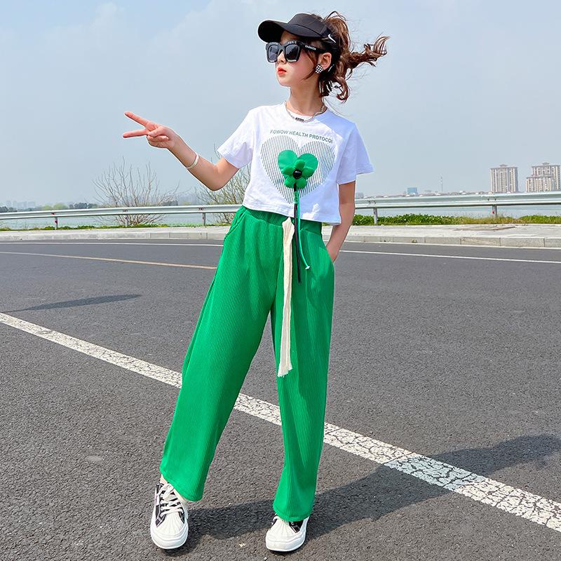 Buy Girls Summer Suit Loose Casual Wide 