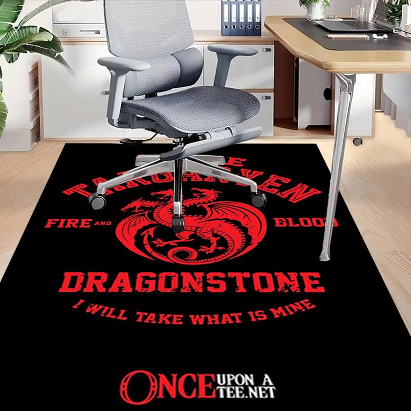 1pc House Targaryen Dragonstone Home Office, Durable Polyester Floor Mat with Easy, Office Decor, Urban Style, Nonslip Backing