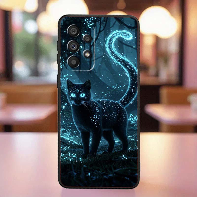

Cartoon Cat Cute For Samsung A41 A35 A34 A33 A32 A25 A24 A23 A21s A06 A05 A04 A03 Note 10 20 Ultra 5G Black Phone Case Galaxy A06