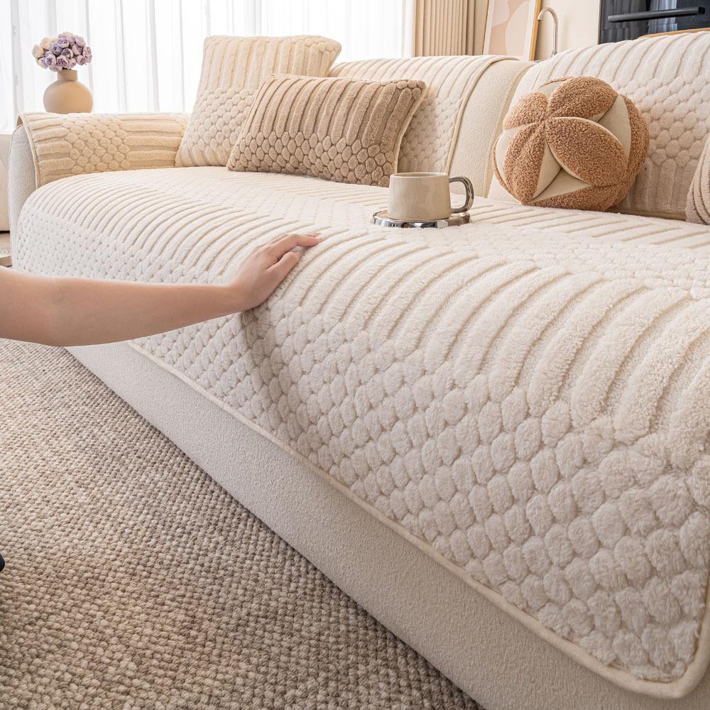 Sofabezug Haustier Hundefreundlich Sofabezug Flauschig Rutschfest Überwurf Atmungsaktiv für Schlafzimmer Büro Wohnzimmer Heimdekor