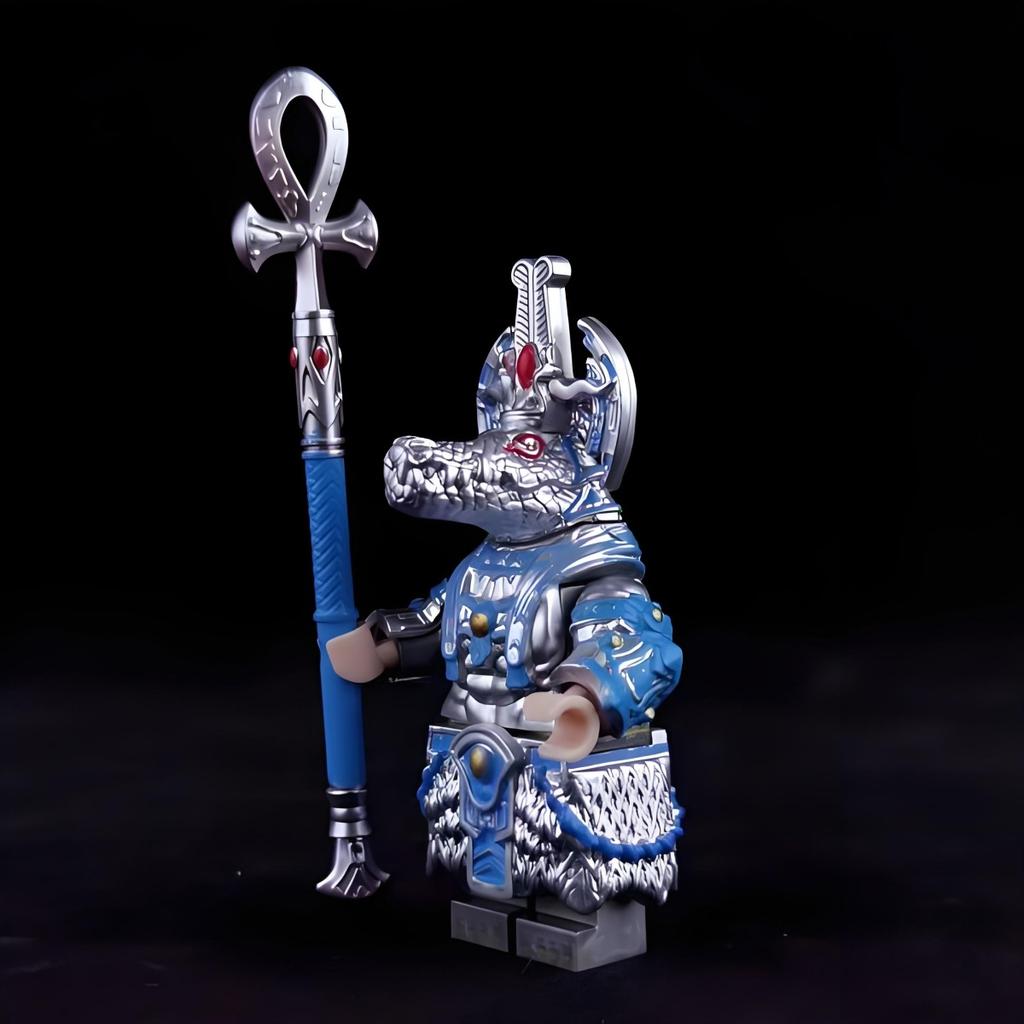 Third-party Egyptian Mythology Building Block Figures,includes Anubis, Sobek,Sun God,Sun Wukong,collectible Creative Gift