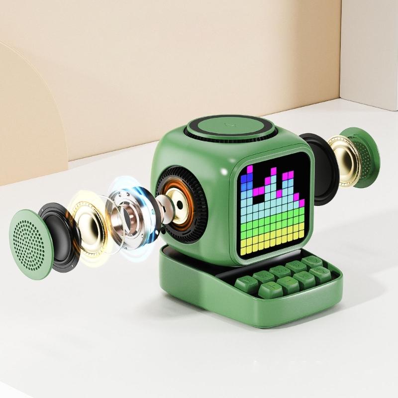 Bluetooth-compatible Speaker With 15W Magnetics Fast Chargers Touch Sensitive Rhythm Lights And Programmable Double Alar