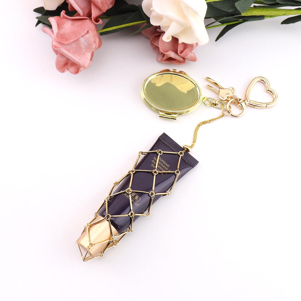 Original Metal Mesh Crossbody Bag Charm & Lipstick Keychain Pendant