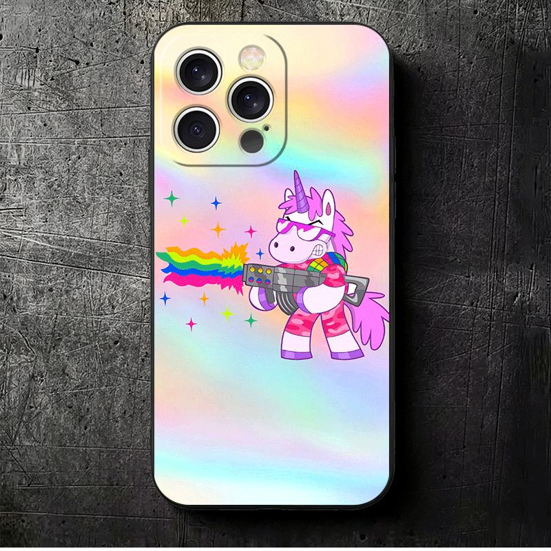 

Pink Unicorn Rainbow Soft Phone Case for iPhone 16 16E 17 Air 15 Pro Max 14 Plus 13 Mini 11 12 7 Black Cover Back Shell iPhone 12 Mini