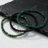 3pcs Green Natural Stone Beaded Bracelet for Men,5MM African Turquoise Stacked Elastic Bracelet,Trendy Male Jewelry Gift
