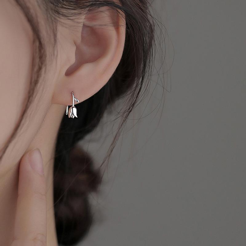 Earrings, No Need To Remove The Studs, French- Flower Earrings