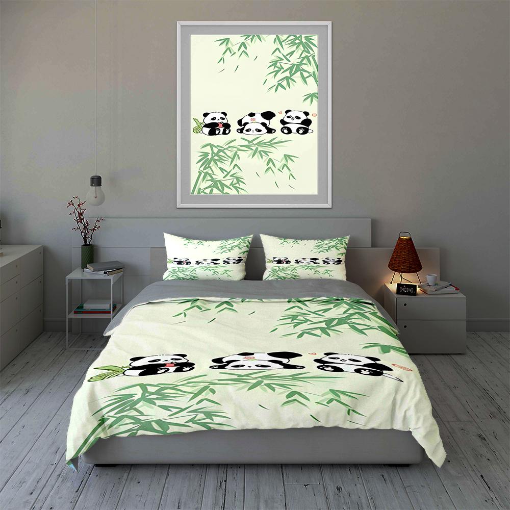 Pandas and Bamboo. Bedding Duvet Cover Sets Duvet Covers Pillowcases Gifts (1 * Duvet Cover 2 * Pillowcases, Without Duvet Insert)