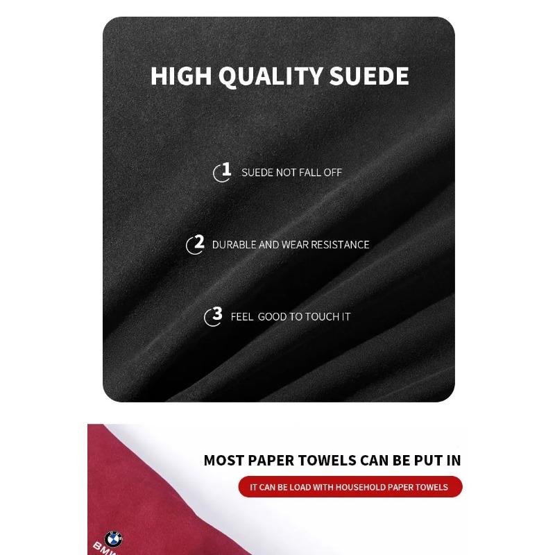 1pc Car Tissue Box Suede Sun Visor Seat Back Hanging Bag For BMW M E46 E90 E60 F30 E39 F10 E87 E36 F20 E92 Serie 1 BT21 G20 X1