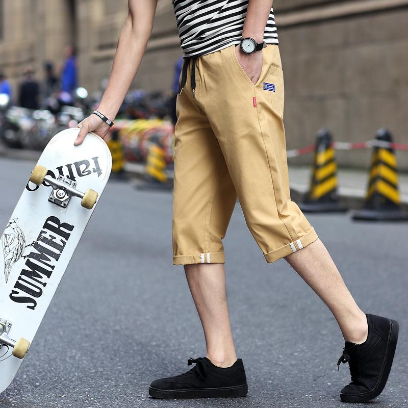 Sommer Vielseitige Fünfviertel Dünne Shorts Herren Koreanische Version Lockere Mittellange Shorts Sport Gerade Bein Lässige Siebenviertelhosen