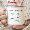 Customized Enamel Mug Print with LOGO Photo and Text, Office Water Cups, Personalize Name, Breakfast Milk Tea Coffee Cup, 350ml