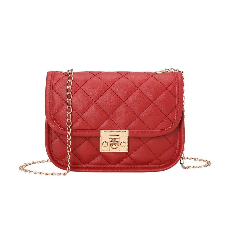 Women's Bag Personalized Embroidery Thread Bag Cover Lock Small Square Bag Winter New Product Single Shoulder Oblique Span Change Bag