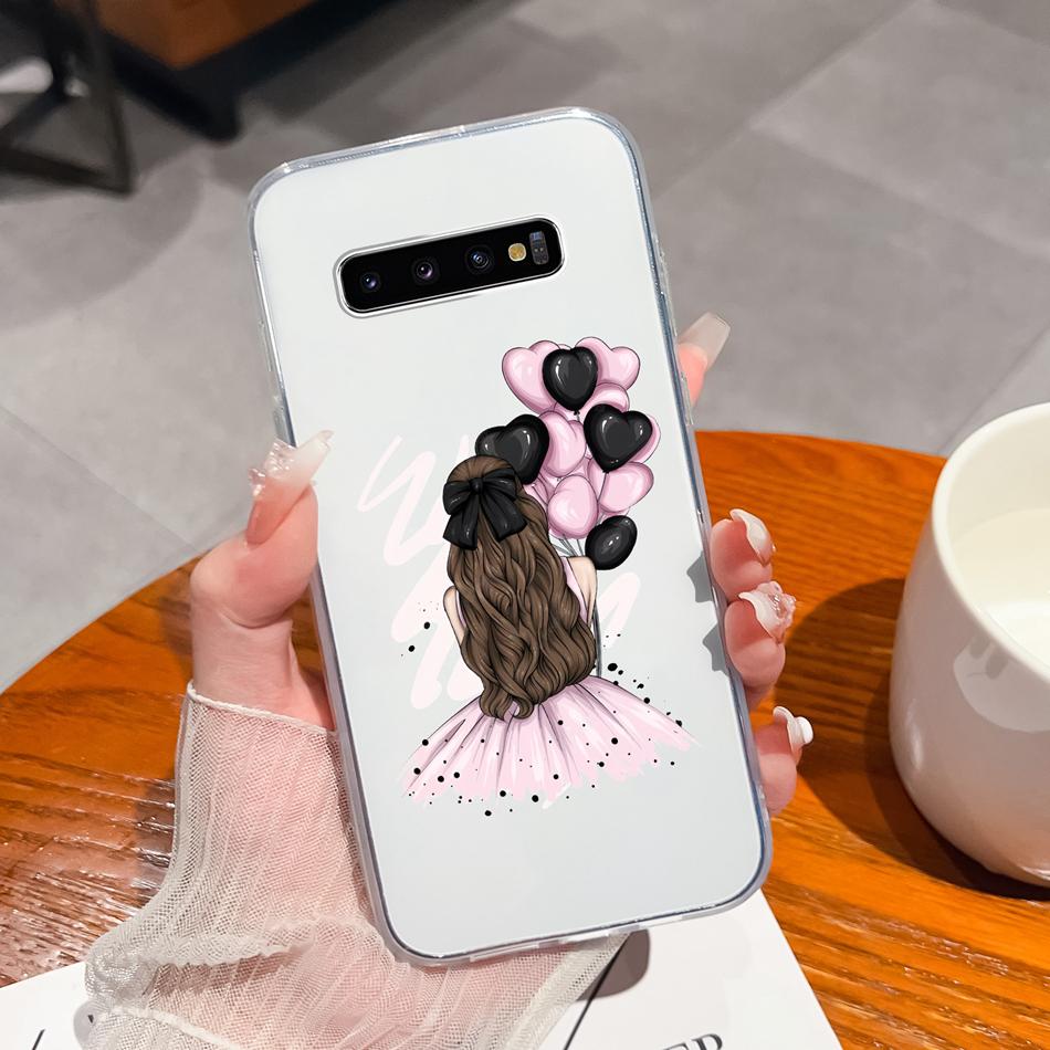 For Samsung S10 Lite Plus S10E Phone Case Creative Stamp Soft Clear Silicone Anti Drop Back Cover For Samsung Galaxy S 10 E Mask