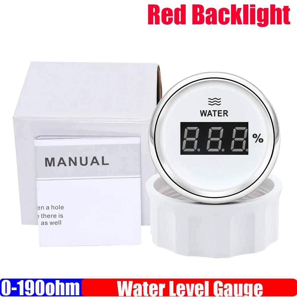 

Цифровой 52мм датчик уровня воды+датчик уровня воды 100-500мм красный свет указатель уровня воды 0-190 ОМ для автомобиля яхты 12В 24В
