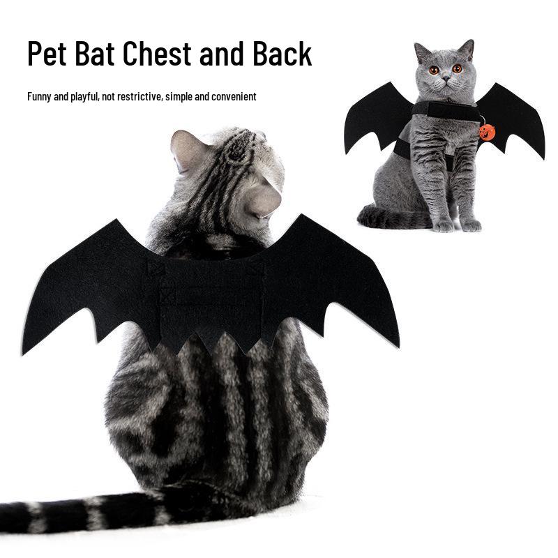 Cat and Dog Halloween Costumes: Bat Wing Bell Style Pet Clothes