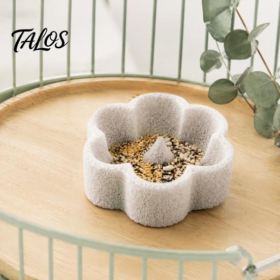 Outdoor Bird Feeding Station Pumice Stone Parrot Bowl, Spill Proof Water Easy Clean Bowl Food Dish, Cage Feeder for Cockatoo Cockatiel Conure Parakeet