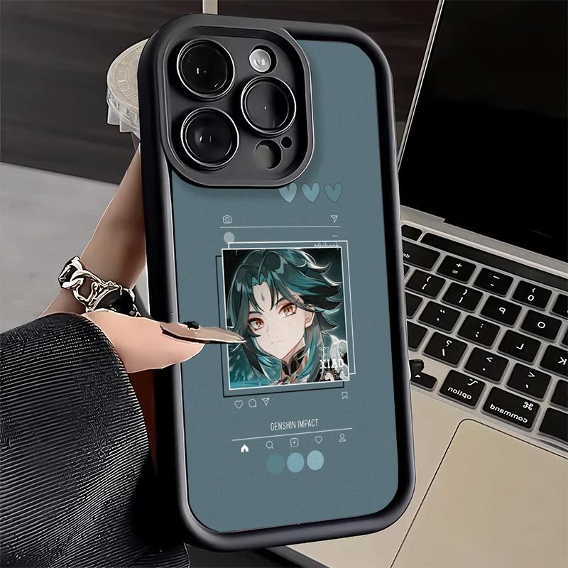 

Phone Case for iPhone 17 Air 16E 15 16 Pro Max Genshin Impact Simple Design Cover 14 Plus 13 12 Mini Soft Shell Silicone Fundas iPhone 16 Pro Max