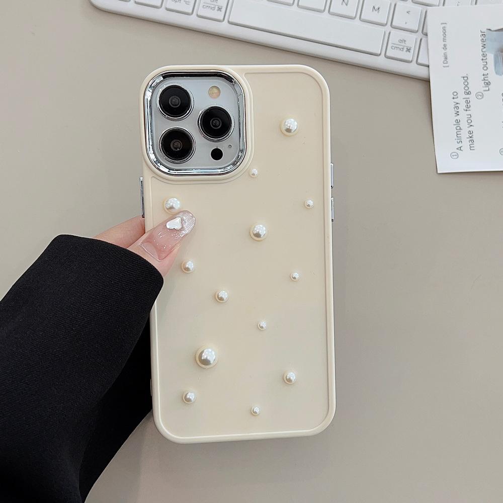 

Объемный Жемчуг 17 Чехол для телефона Apple Iphone13 Простой 11 Гальваническое покрытие 12 Легкая роскошь 15 Promax Подходит для X 16 17promax