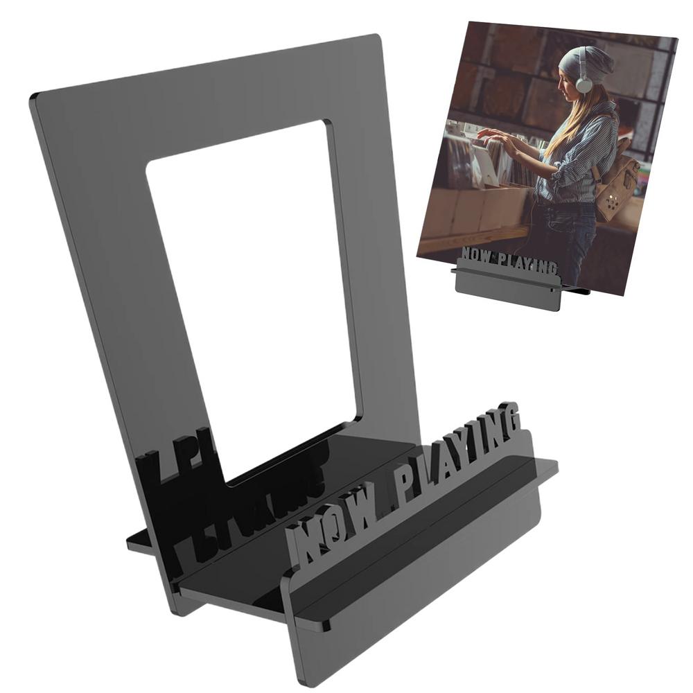 

Record Display Rack Clear Acrylic Record Collection Holder Exquisite Design Decoration Tool for Living Room Bedroom Sturdy Room чорний