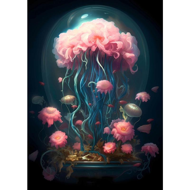 Fantasy Flower Animal Posters Prints Hummingbird Kingfisher Bird Horse Canvas Painting Wall Art Pictures Home Living Room Decor